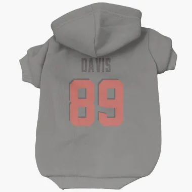 Gray Cleveland Browns Kaden Davis   Dog & Cat Pet Hoodie