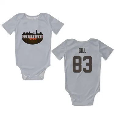 White Cleveland Browns Jaelen Gill   Newborn & Infant Bodysuit