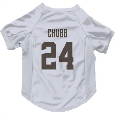 White Cleveland Browns Nick Chubb   Dog & Cat Pet Jersey